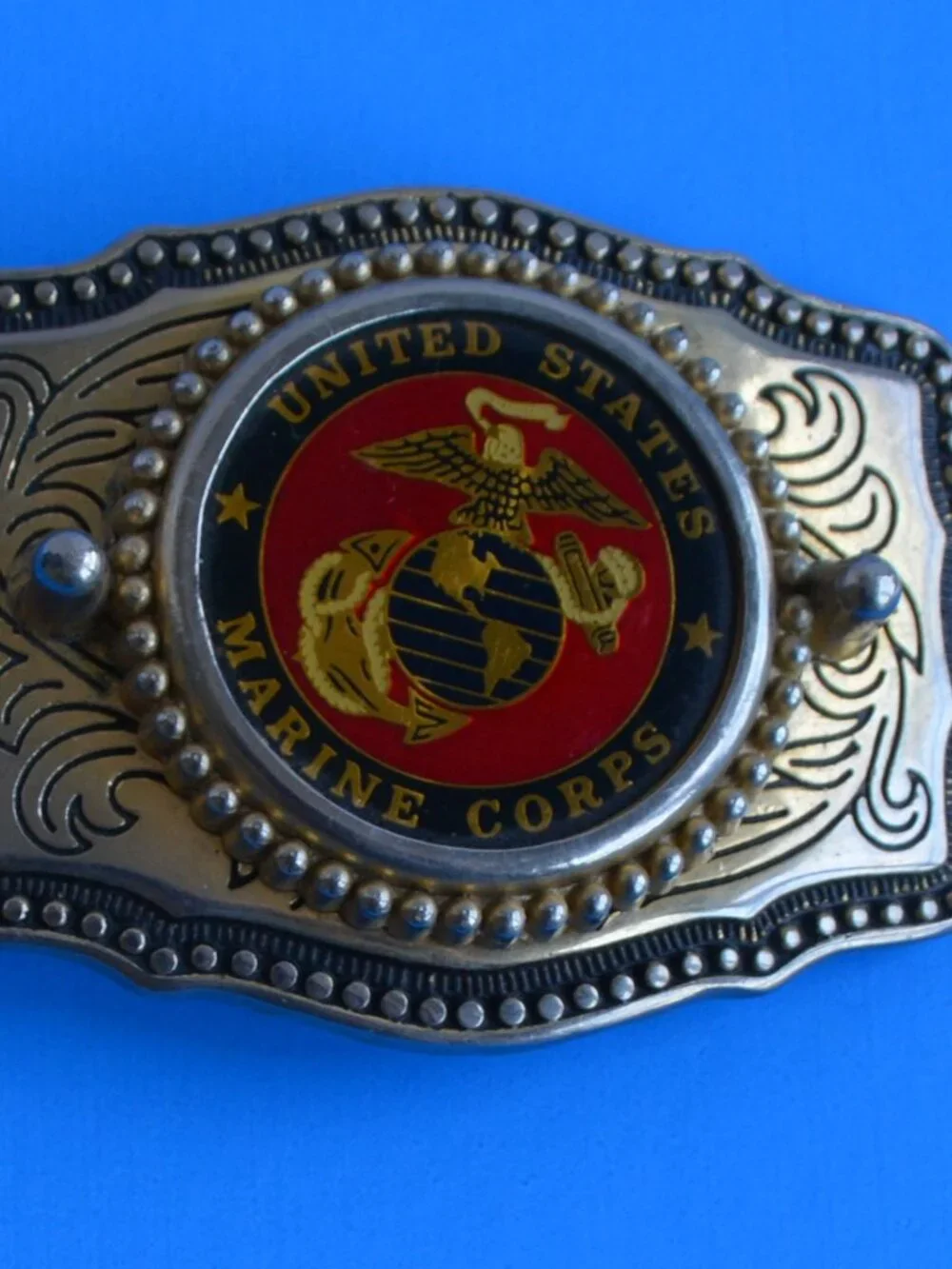 Vintage Western Style United States Marine Corps (USMC) Belt Buckle